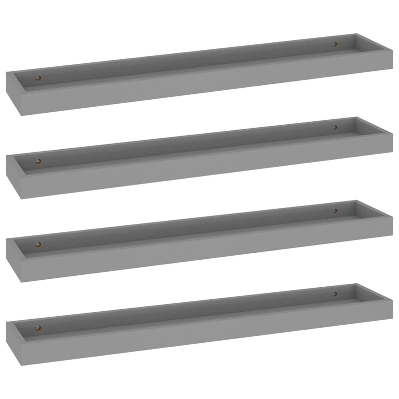 Wandschappen 4 st Loggia 80x15x4 cm MDF grijs MeubelReus