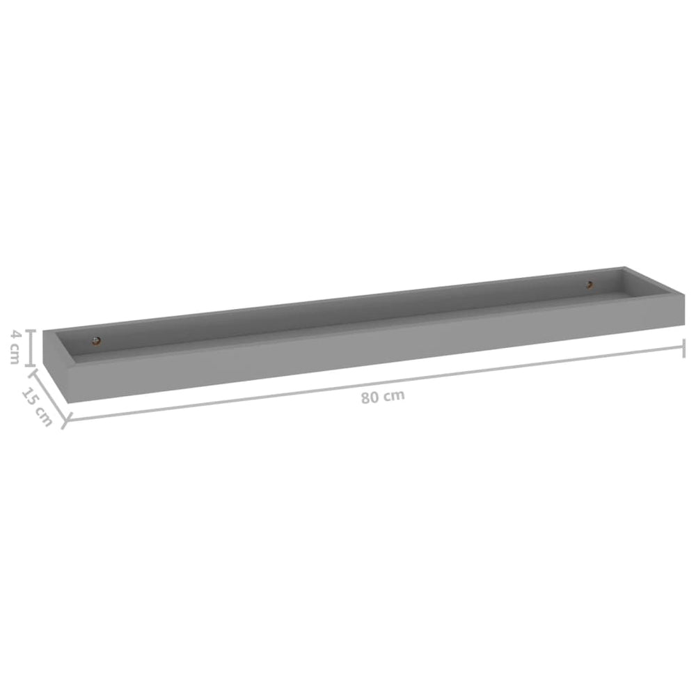 Wandschappen 4 st Loggia 80x15x4 cm MDF grijs MeubelReus