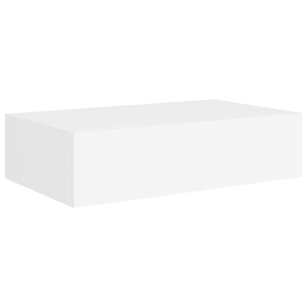 Wandschappen 2 st met lade 40x23,5x10 cm MDF wit MeubelReus