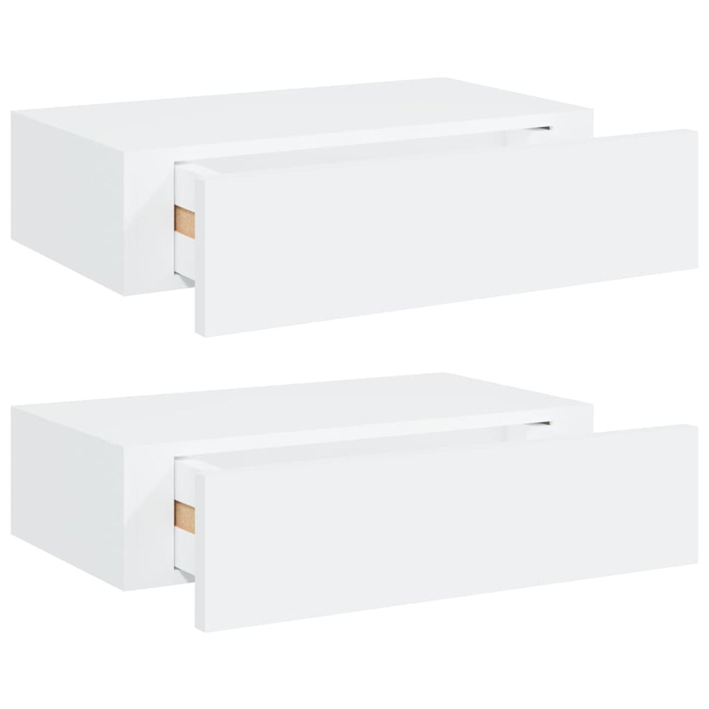 Wandschappen 2 st met lade 40x23,5x10 cm MDF wit MeubelReus