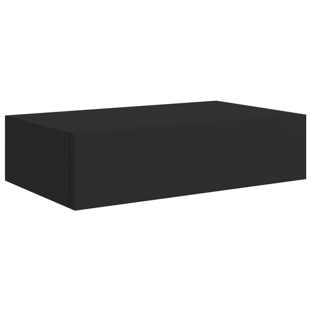 Wandschappen 2 st met lade 40x23,5x10 cm MDF zwart MeubelReus