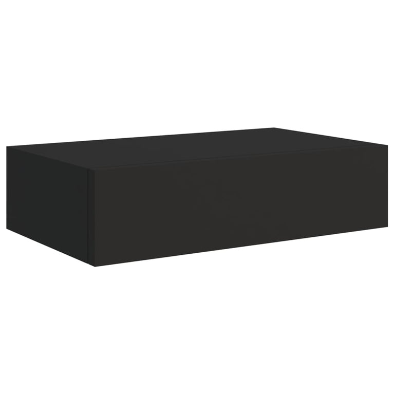 Wandschappen 2 st met lade 40x23,5x10 cm MDF zwart MeubelReus