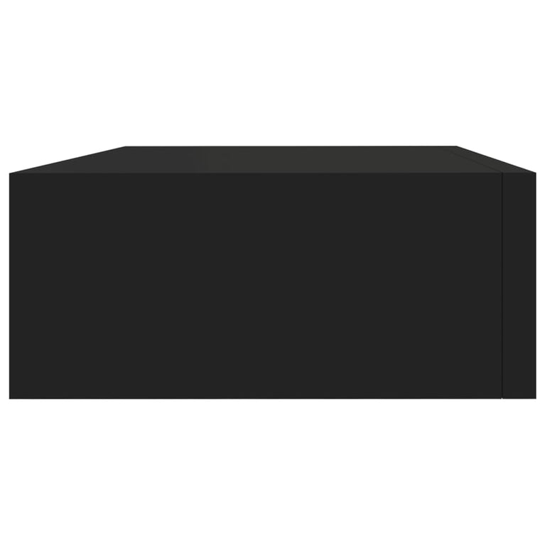 Wandschappen 2 st met lade 40x23,5x10 cm MDF zwart MeubelReus