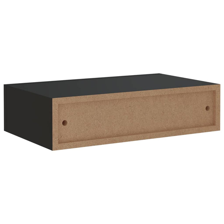 Wandschappen 2 st met lade 40x23,5x10 cm MDF zwart MeubelReus