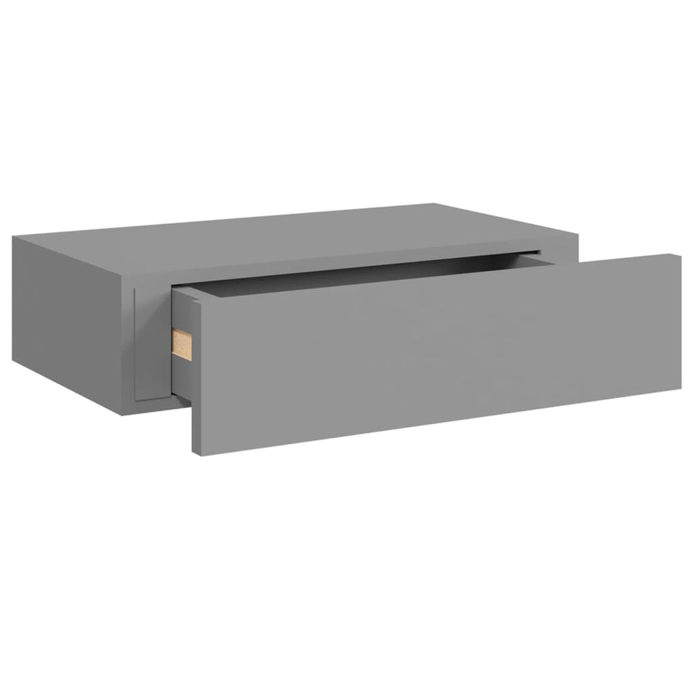 Wandschappen 2 st met lade 40x23,5x10 cm MDF grijs MeubelReus