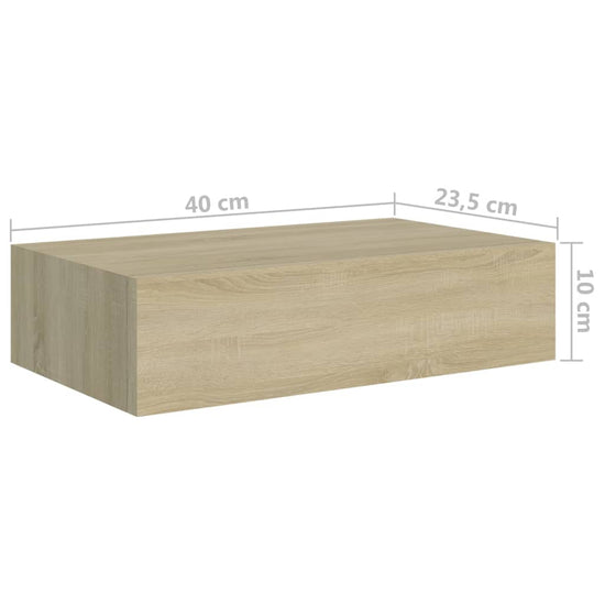 Wandschappen 2 st met lade 40x23,5x10 cm MDF eikenkleurig MeubelReus