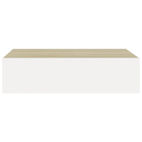 Wandschappen 2 st met lade 40x23,5x10 cm MDF eikenkleur en wit MeubelReus