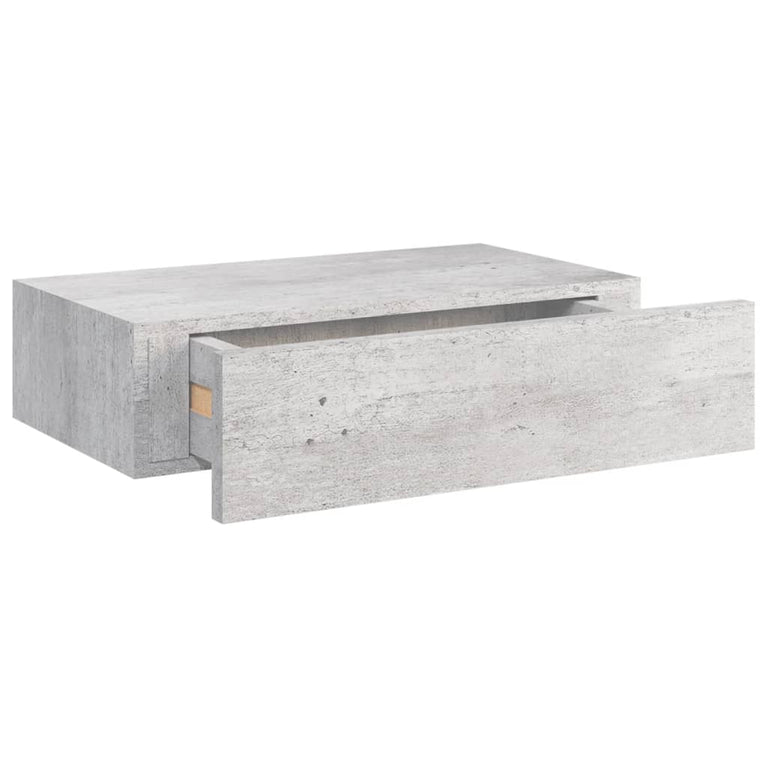 Wandschappen 2 st met lade 40x23,5x10 cm MDF betongrijs MeubelReus