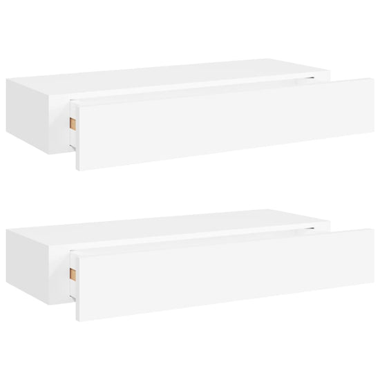 Wandschappen 2 st met lade 60x23,5x10 cm MDF wit MeubelReus