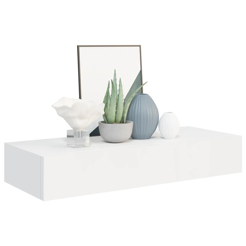 Wandschappen 2 st met lade 60x23,5x10 cm MDF wit MeubelReus