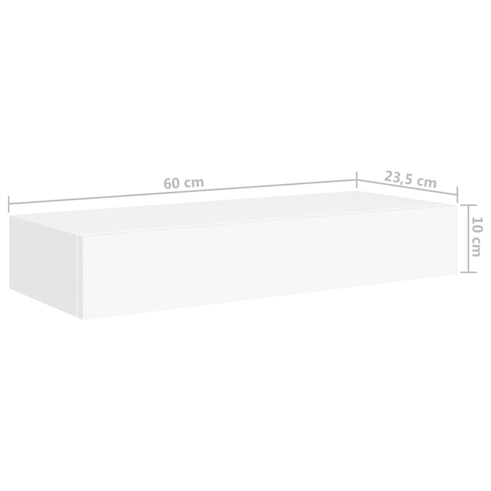 Wandschappen 2 st met lade 60x23,5x10 cm MDF wit MeubelReus