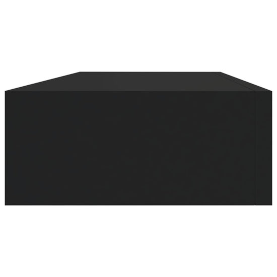 Wandschap met lade 60x23,5x10 cm MDF zwart MeubelReus