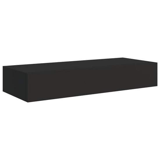 Wandschappen 2 st met lade 60x23,5x10 cm MDF zwart MeubelReus