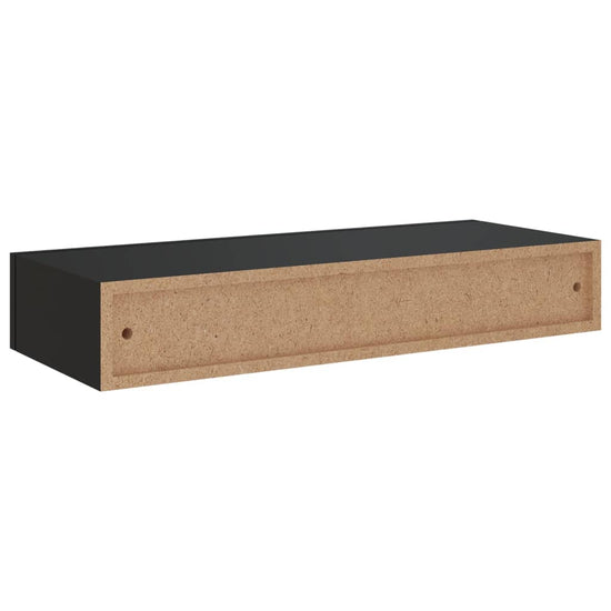 Wandschappen 2 st met lade 60x23,5x10 cm MDF zwart MeubelReus