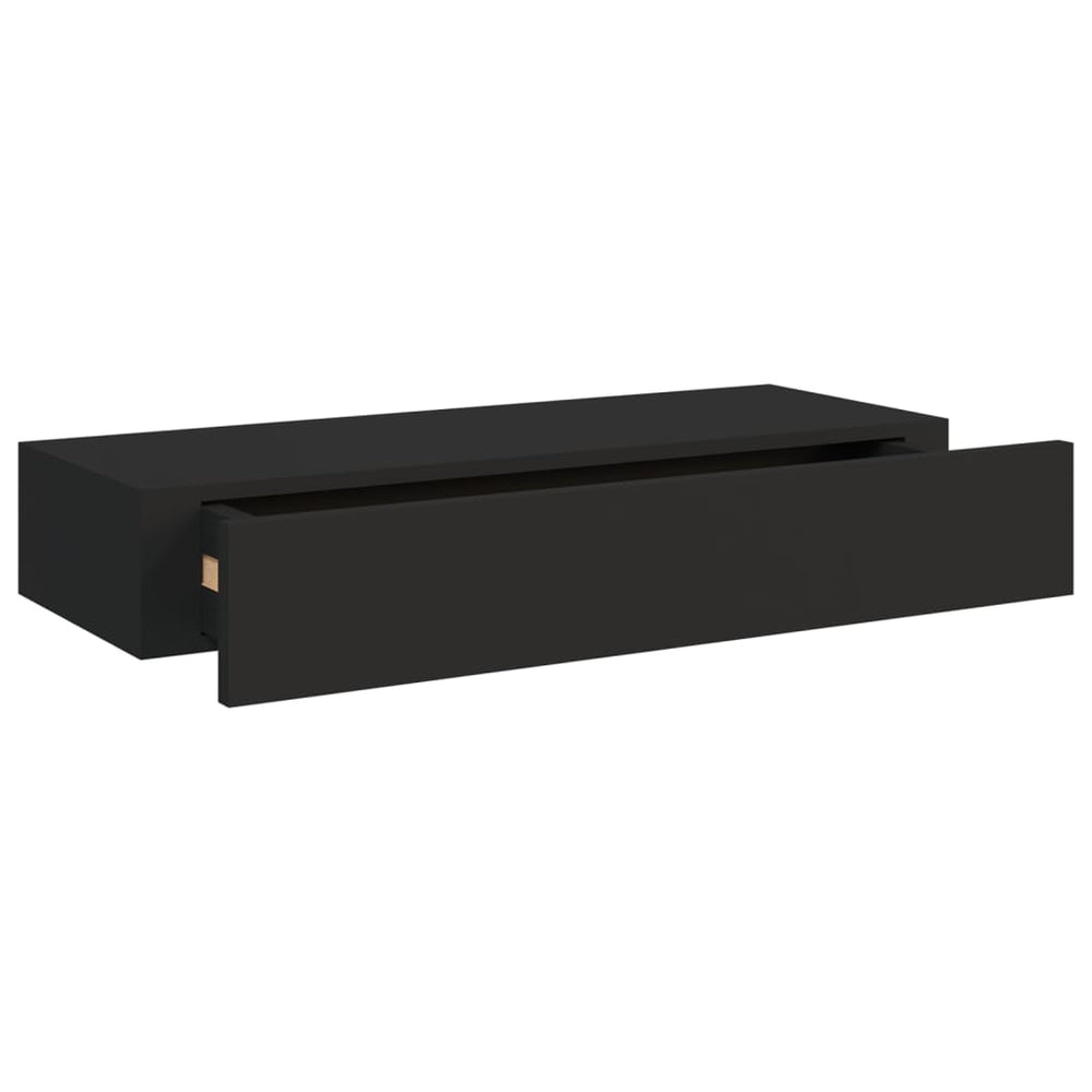 Wandschappen 2 st met lade 60x23,5x10 cm MDF zwart MeubelReus