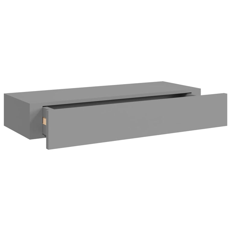 viaXL Wandschappen 2 st met lade 60x23,5x10 cm MDF grijs MeubelReus