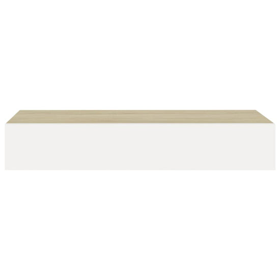 Wandschappen 2 st met lade 60x23,5x10 cm MDF eikenkleurig wit MeubelReus