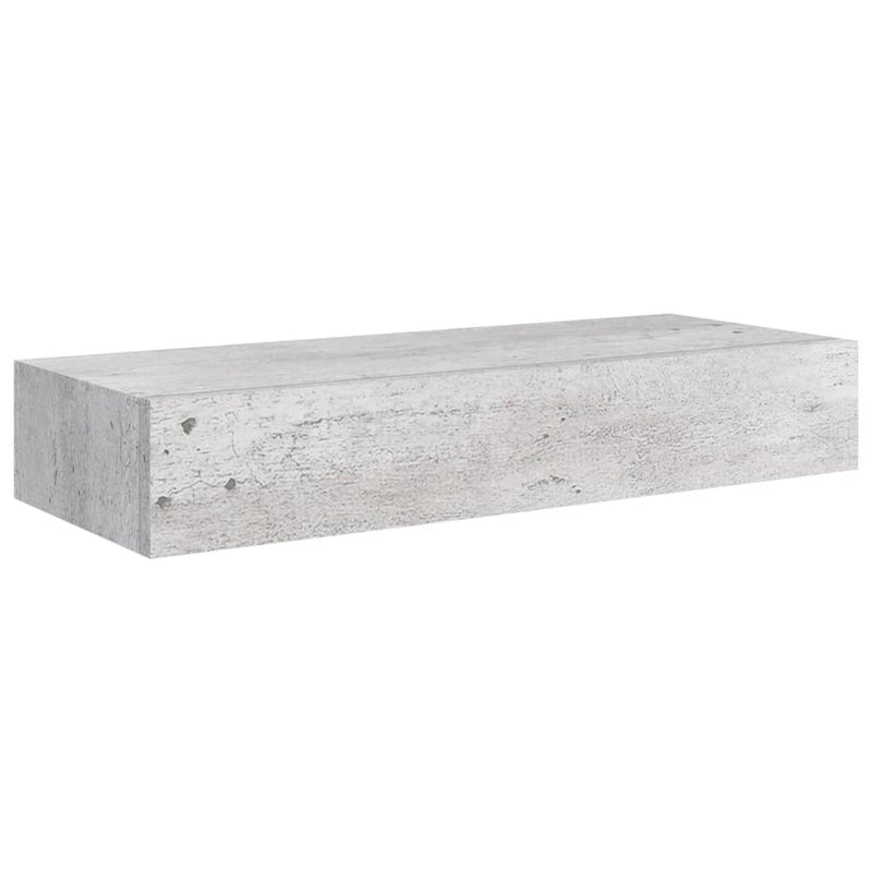 Wandschap met lade 60x23,5x10 cm MDF betongrijs MeubelReus