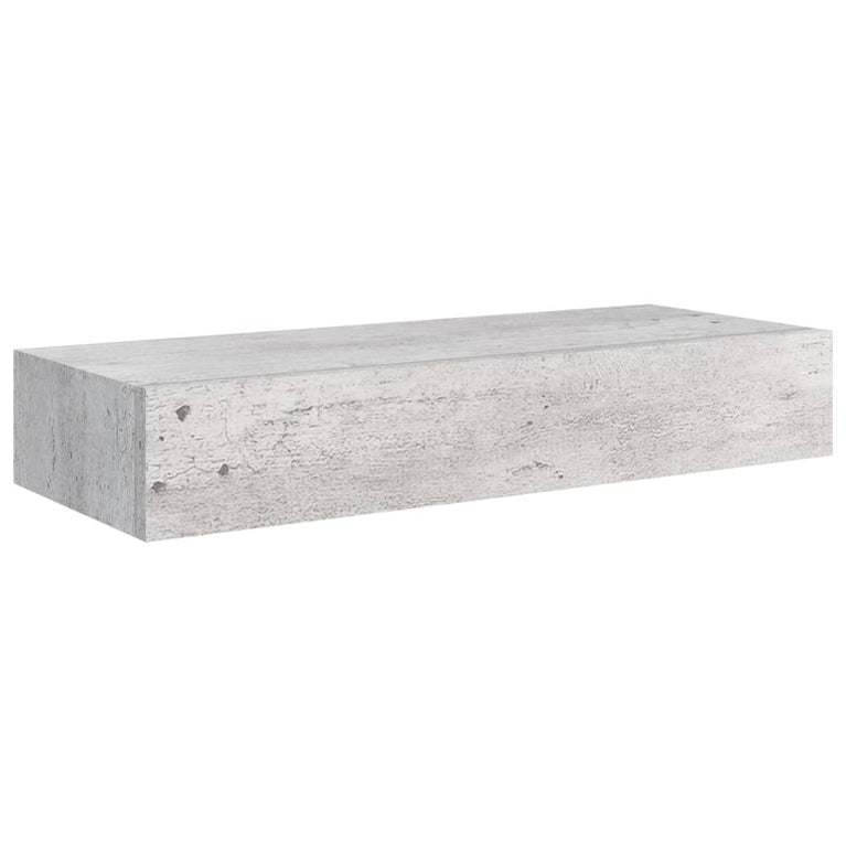 Wandschappen 2 st met lade 60x23,5x10 cm MDF betongrijs MeubelReus