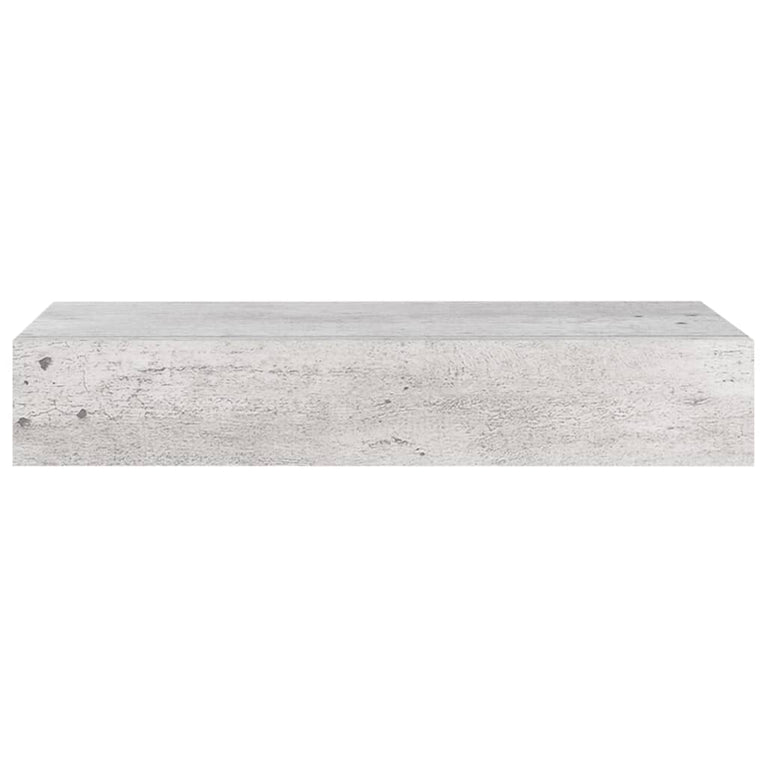 Wandschappen 2 st met lade 60x23,5x10 cm MDF betongrijs MeubelReus
