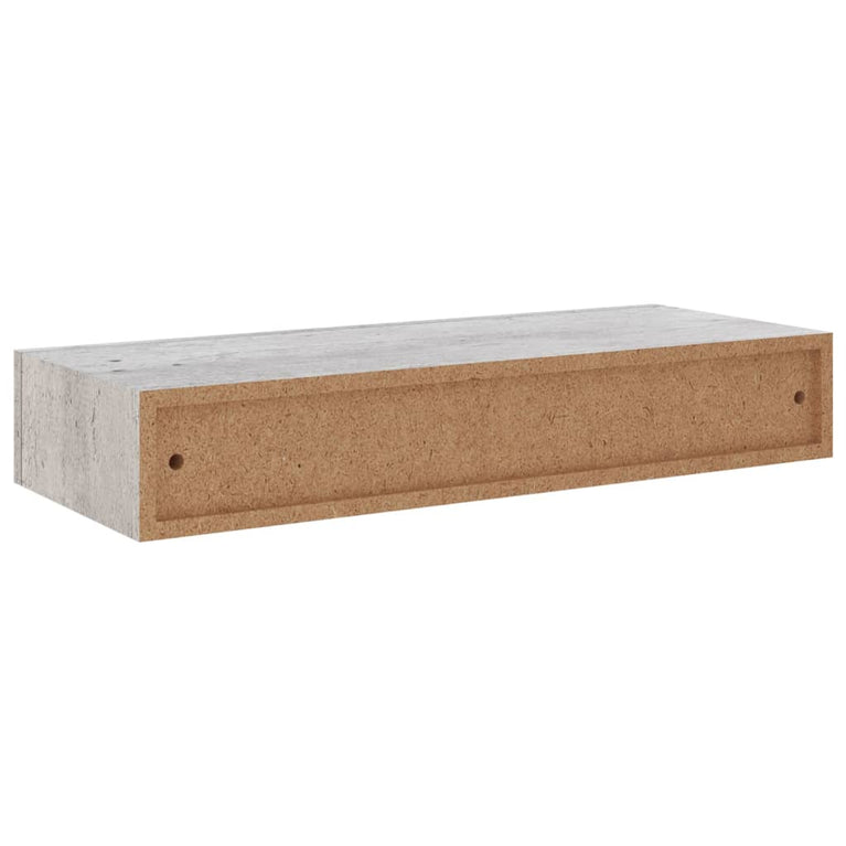 Wandschappen 2 st met lade 60x23,5x10 cm MDF betongrijs MeubelReus