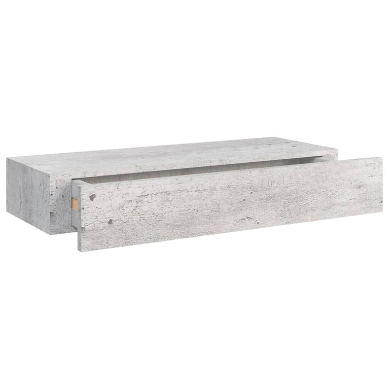 Wandschappen 2 st met lade 60x23,5x10 cm MDF betongrijs MeubelReus