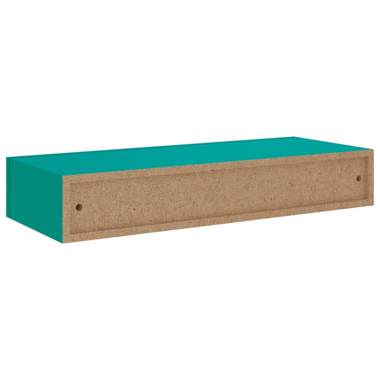 Wandschappen 2 st met lade 60x23,5x10 cm MDF blauw MeubelReus