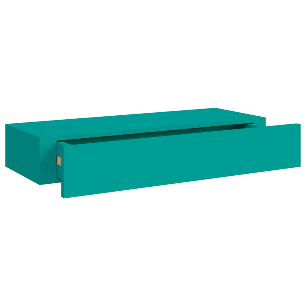Wandschappen 2 st met lade 60x23,5x10 cm MDF blauw MeubelReus