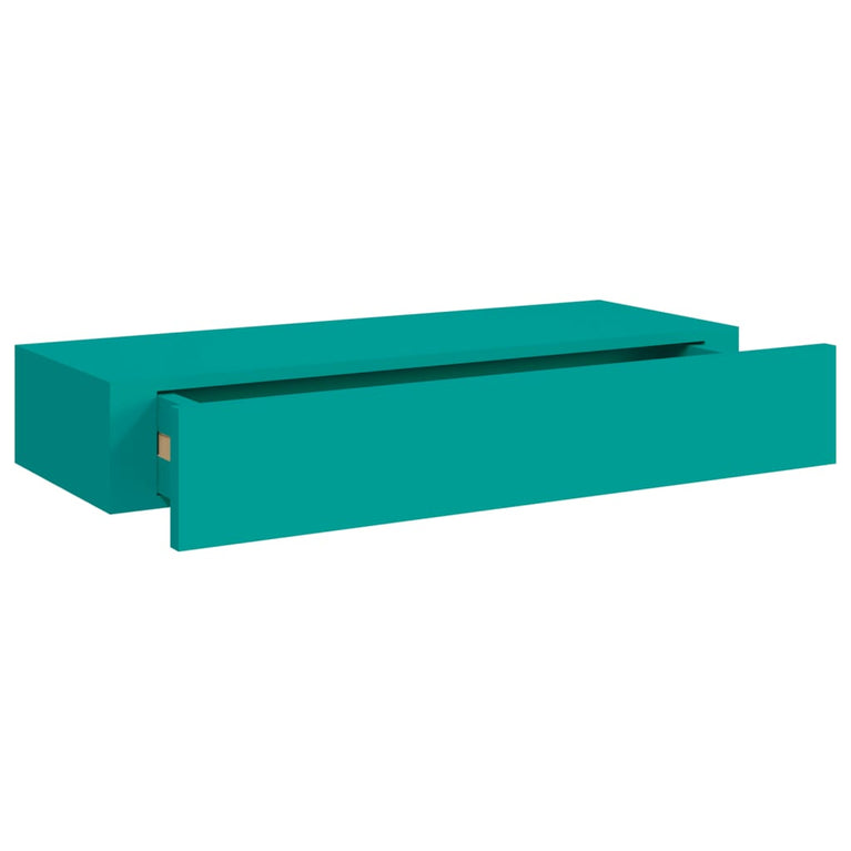 Wandschappen 2 st met lade 60x23,5x10 cm MDF blauw MeubelReus