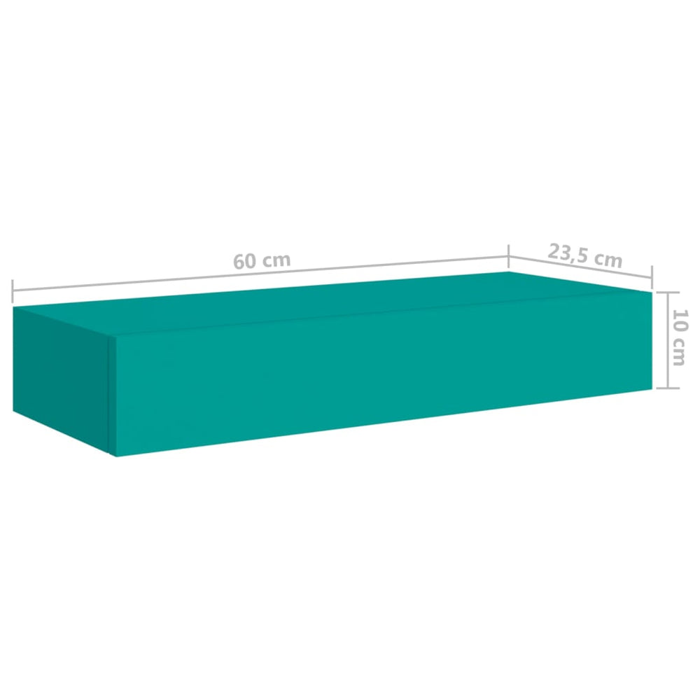 Wandschappen 2 st met lade 60x23,5x10 cm MDF blauw MeubelReus