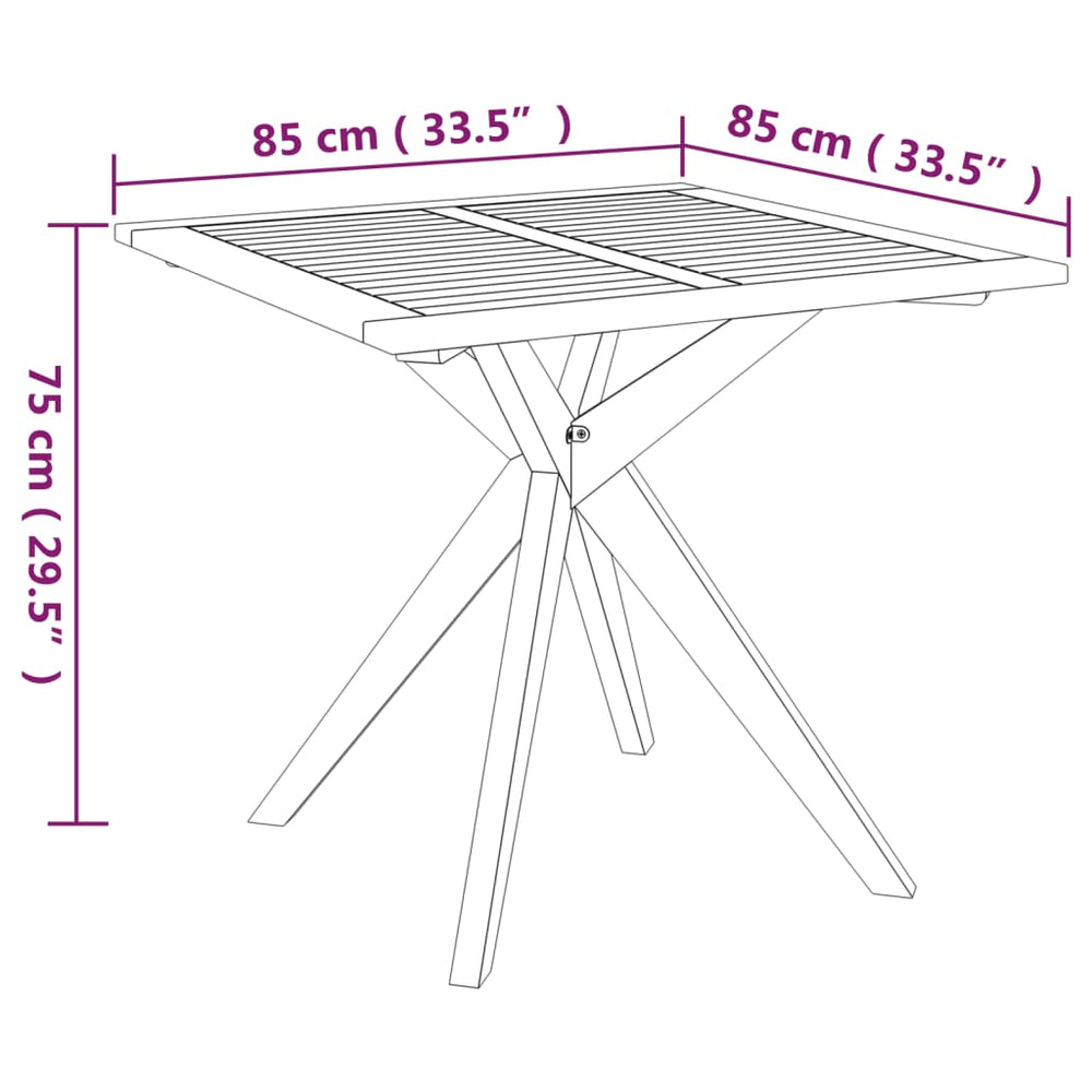 Tuintafel 85x85x75 cm massief acaciahout MeubelReus