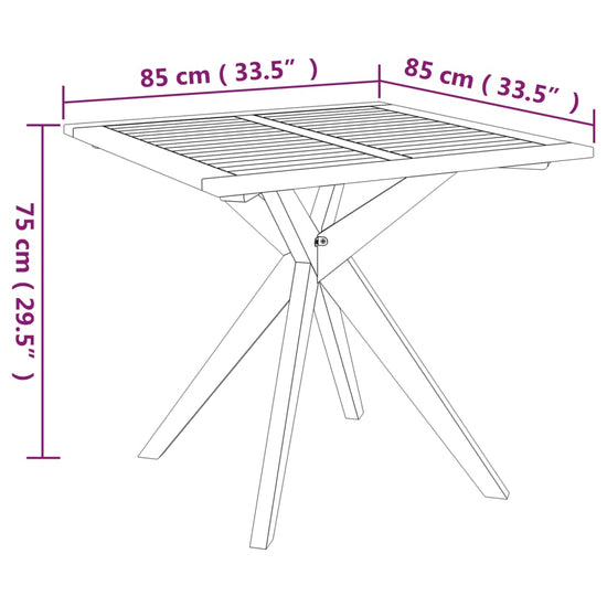 Tuintafel 85x85x75 cm massief acaciahout MeubelReus