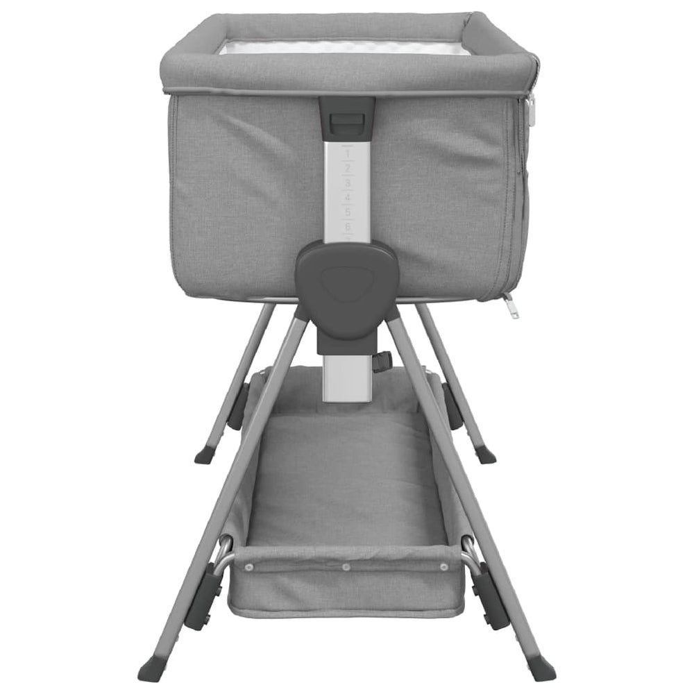 Babybed met matras linnen lichtgrijs MeubelReus