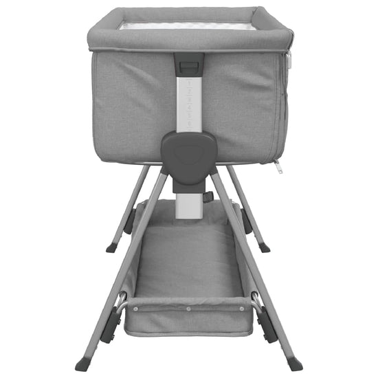 Babybed met matras linnen lichtgrijs MeubelReus