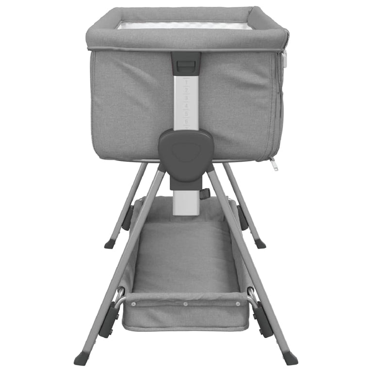 Babybed met matras linnen lichtgrijs MeubelReus