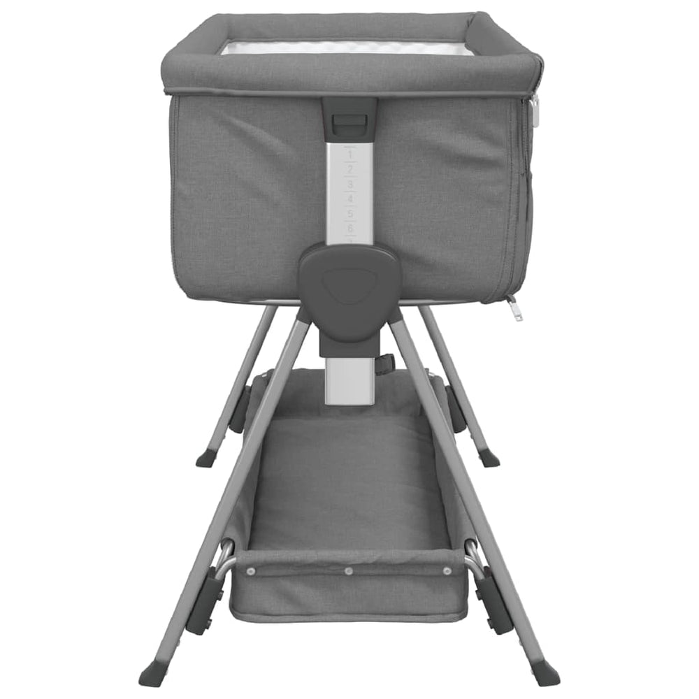 Babybed met matras linnen donkergrijs MeubelReus