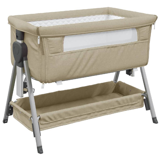 Babybox met matras linnen taupe MeubelReus