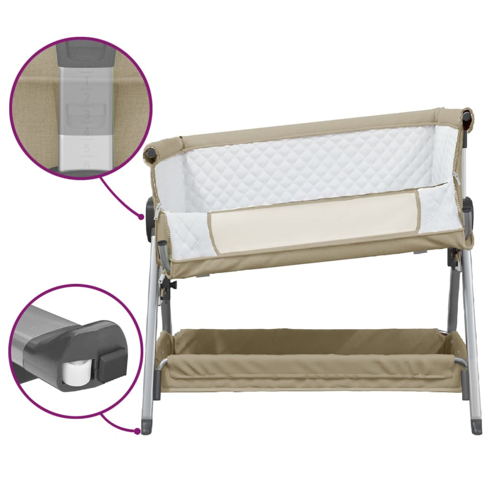 Babybox met matras linnen taupe MeubelReus