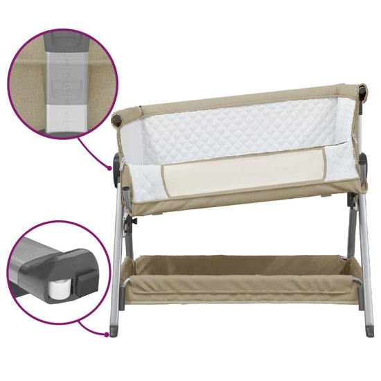 Babybox met matras linnen taupe MeubelReus