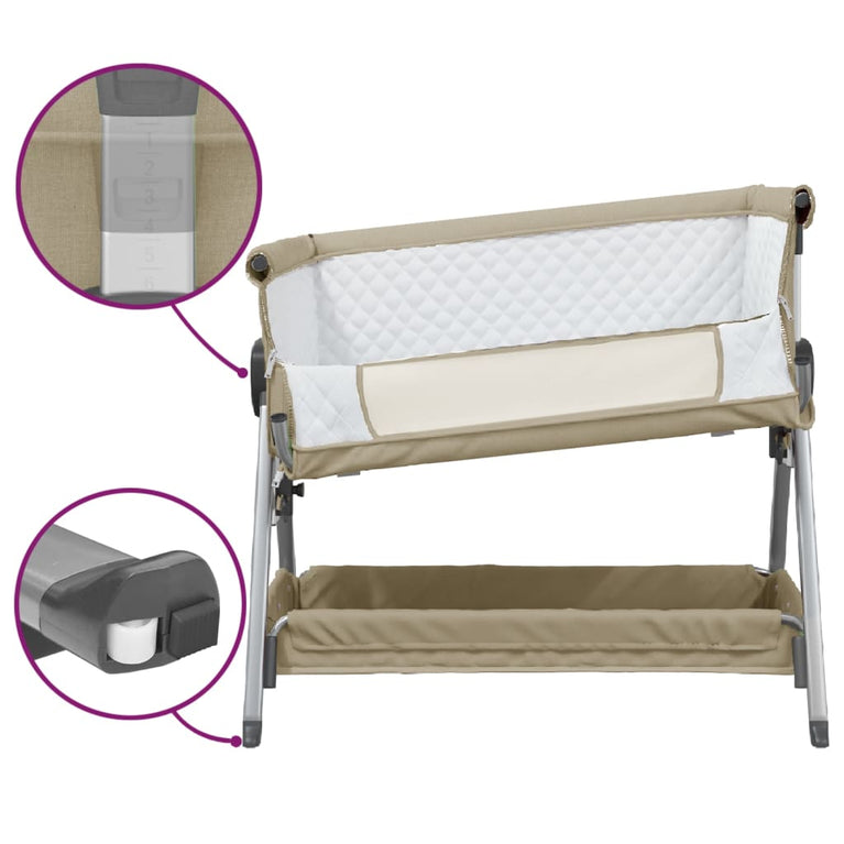 Babybox met matras linnen taupe MeubelReus