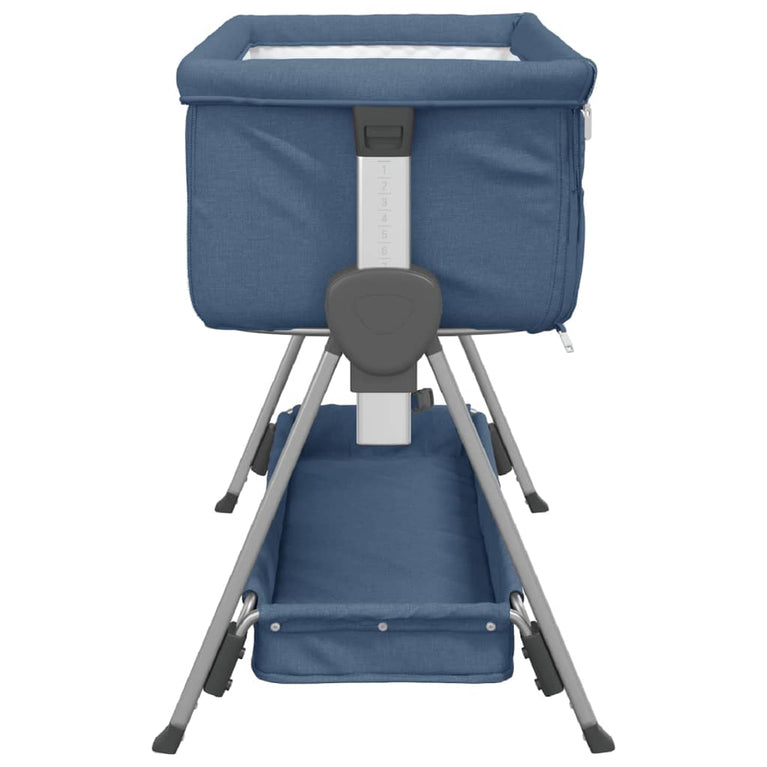 Babybox met matras linnen marineblauw MeubelReus