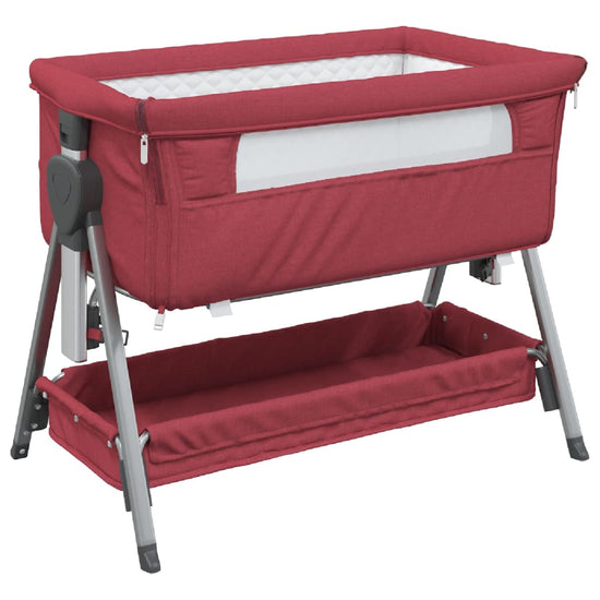 Babybox met matras linnen rood MeubelReus