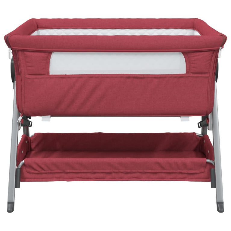 Babybox met matras linnen rood MeubelReus