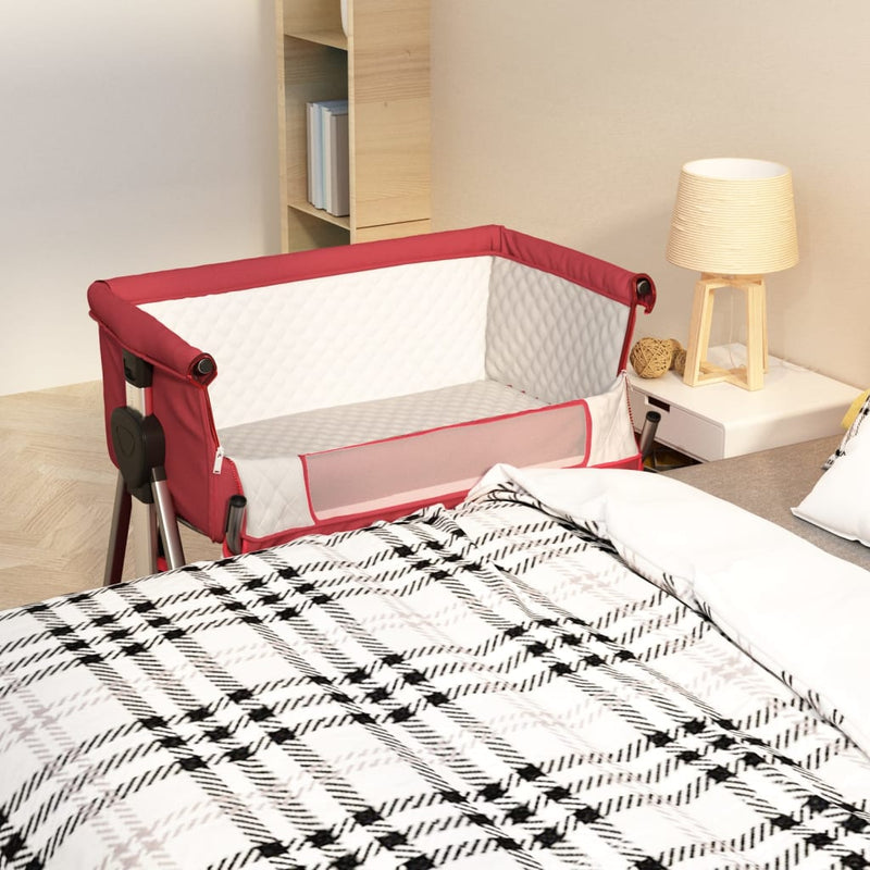 Babybox met matras linnen rood MeubelReus