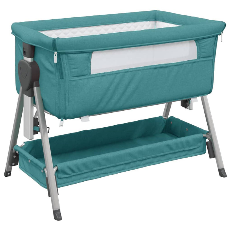 Babybox met matras linnen groen MeubelReus