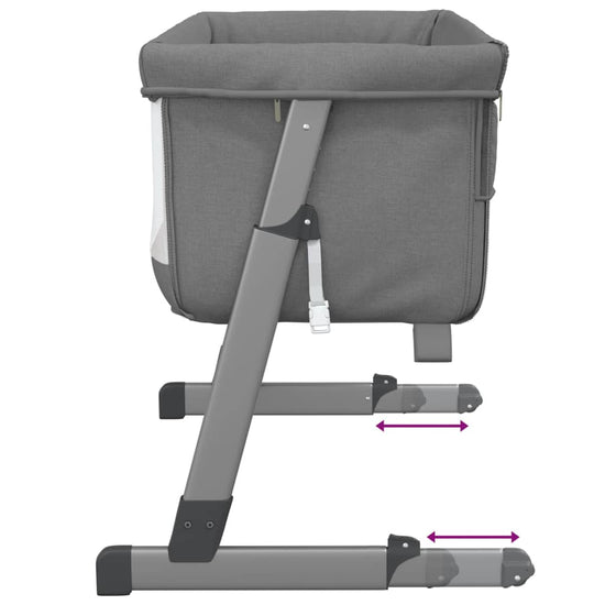 Babybed met matras linnen donkergrijs MeubelReus