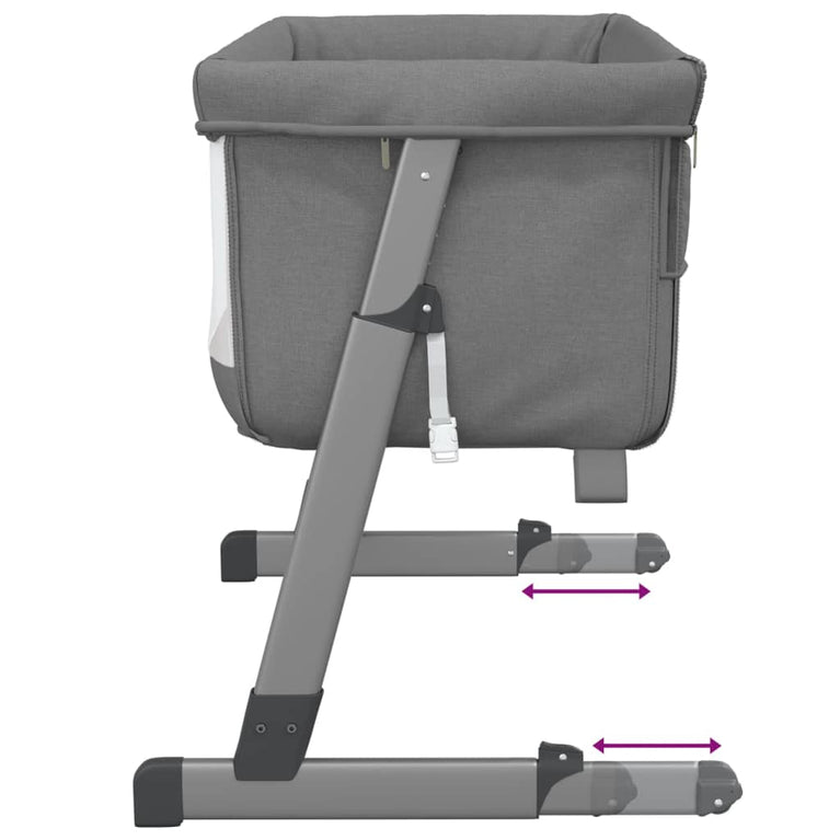 Babybed met matras linnen donkergrijs MeubelReus