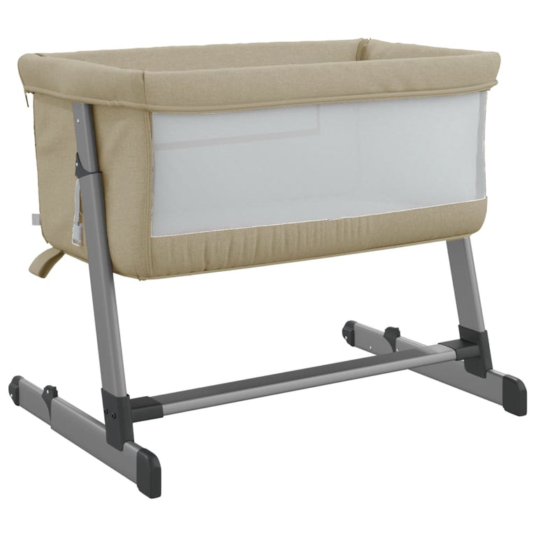 Babybox met matras linnen taupe MeubelReus