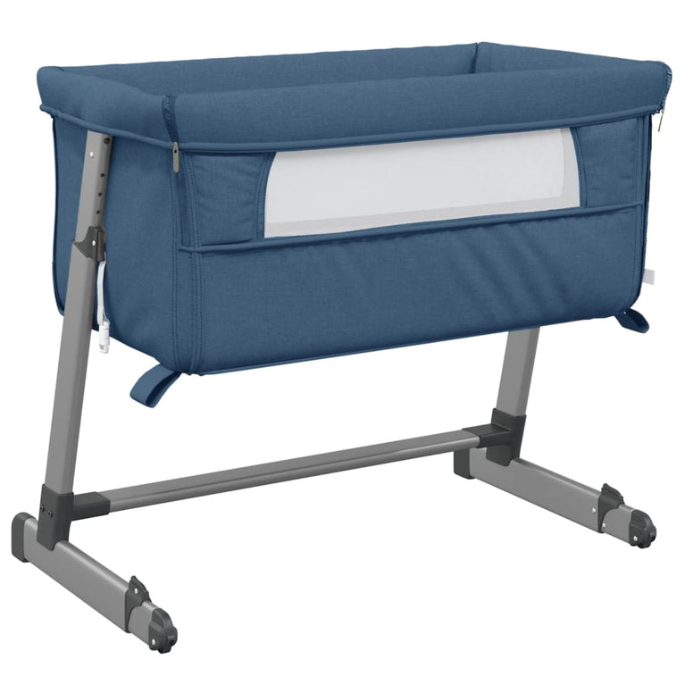 Babybox met matras linnen marineblauw MeubelReus