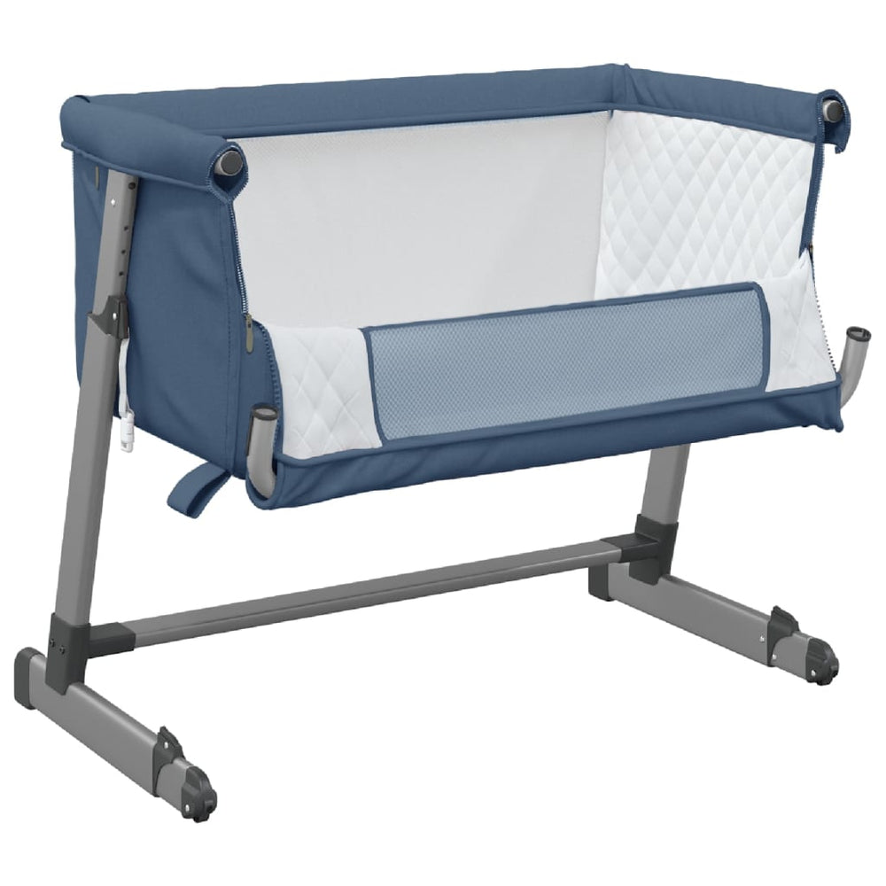 Babybox met matras linnen marineblauw MeubelReus